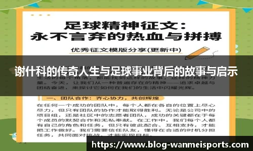 谢什科的传奇人生与足球事业背后的故事与启示